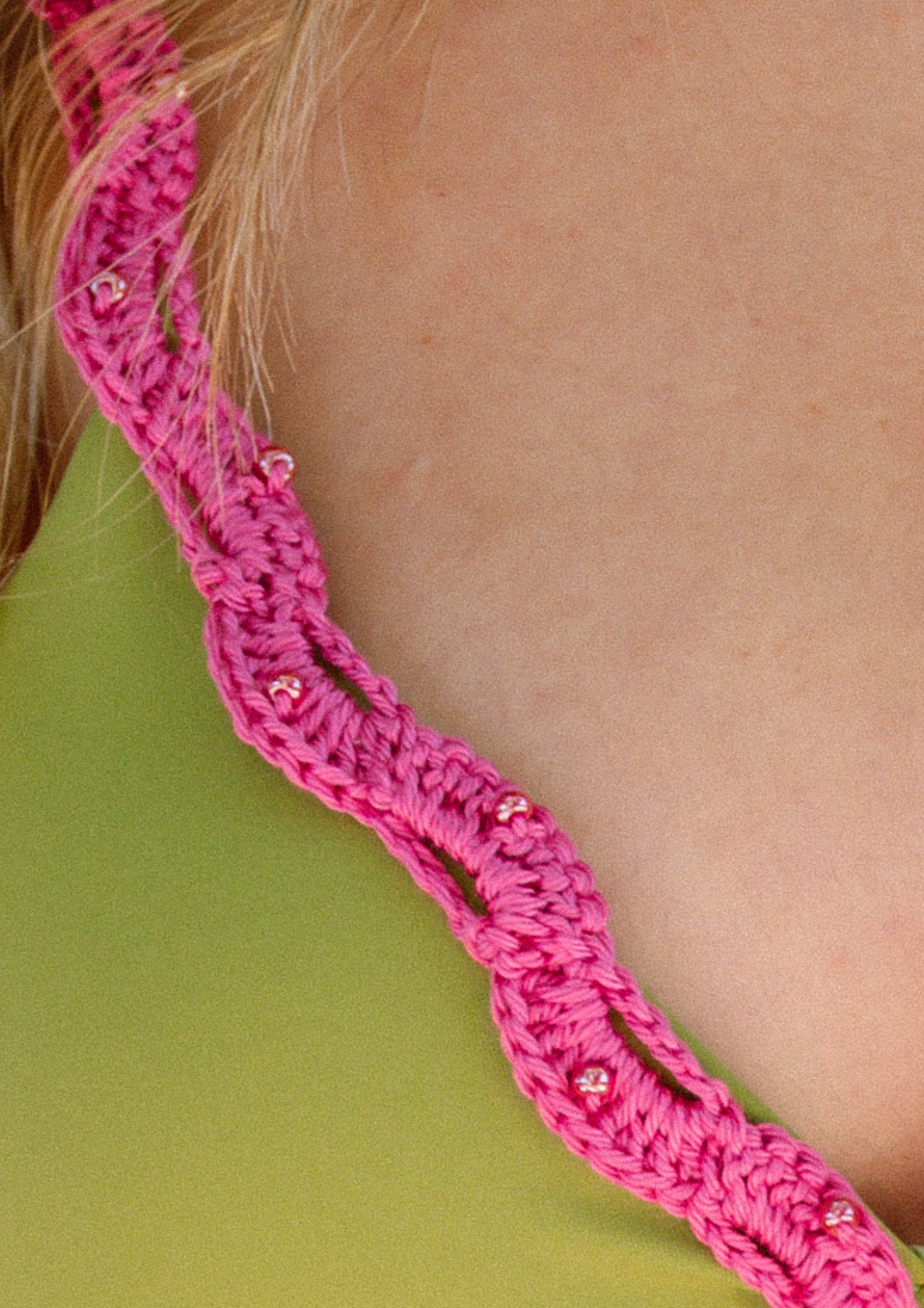 WASABI - triangle shiny crochet bikini set